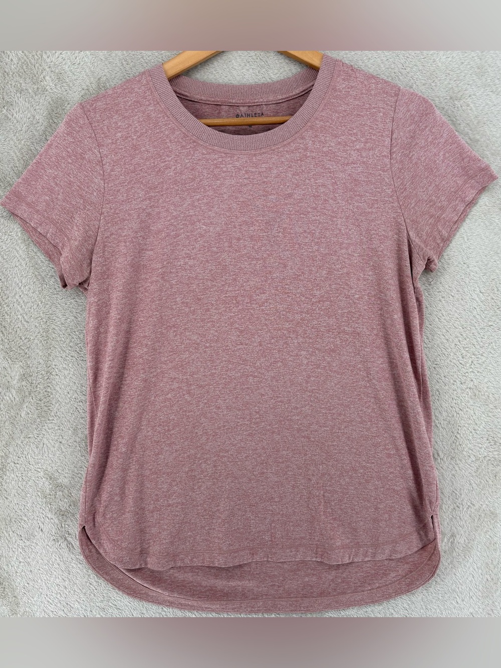 Athleta Women’s Medium Heathered Pink Short Sleeve Performance T-Shirt